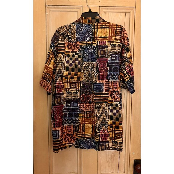 Tori Richard Mens Y2K Vintage 2 SET Tribal Hawaiian Shirt Sz. Large Brown SP EXC - Picture 7 of 12